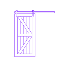 Buildings Surface Mounted Doors Single Solid Barn Digital Sketch Svg Design, Free Vectors File